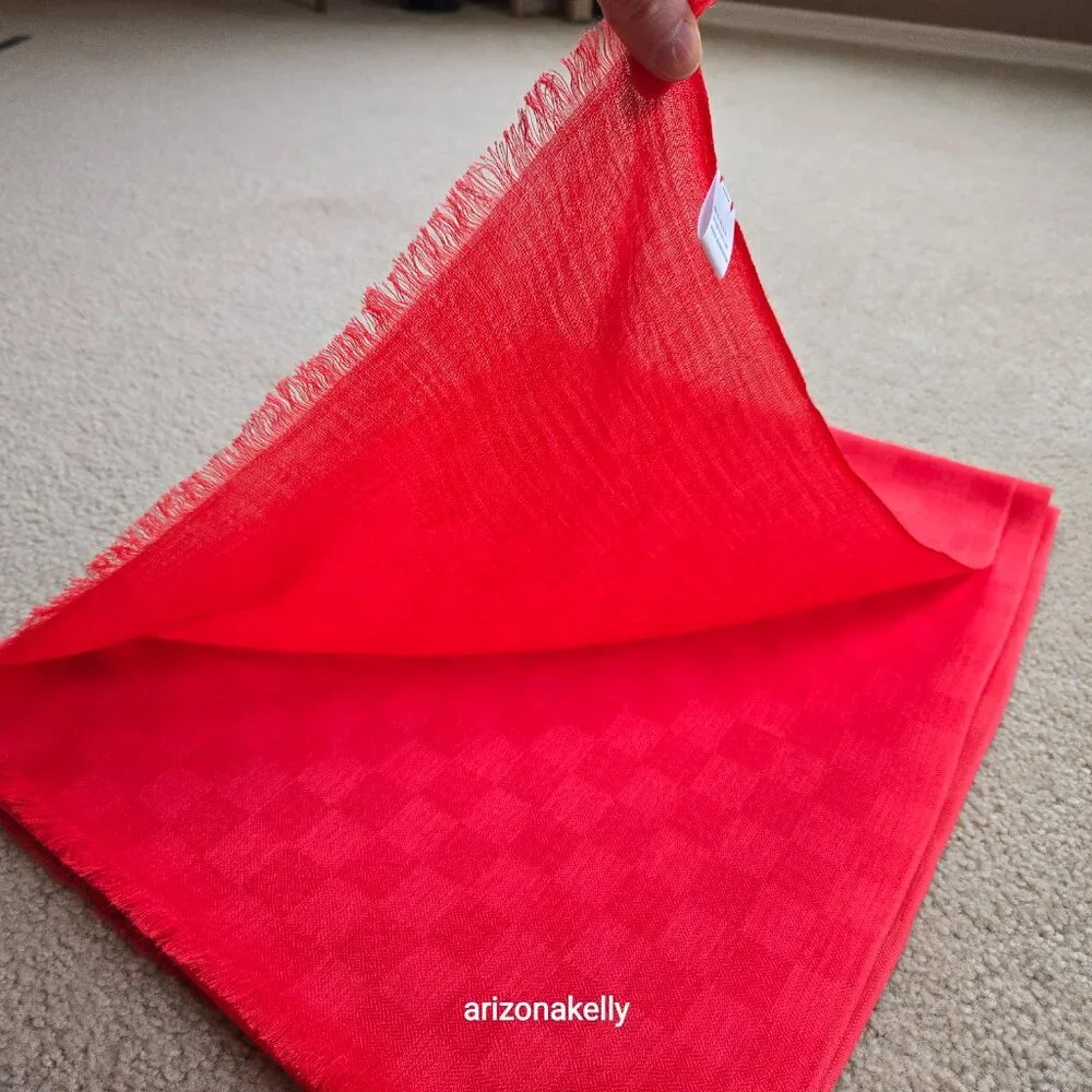 NWOT Coral Red Cashmere & Silk Scarf